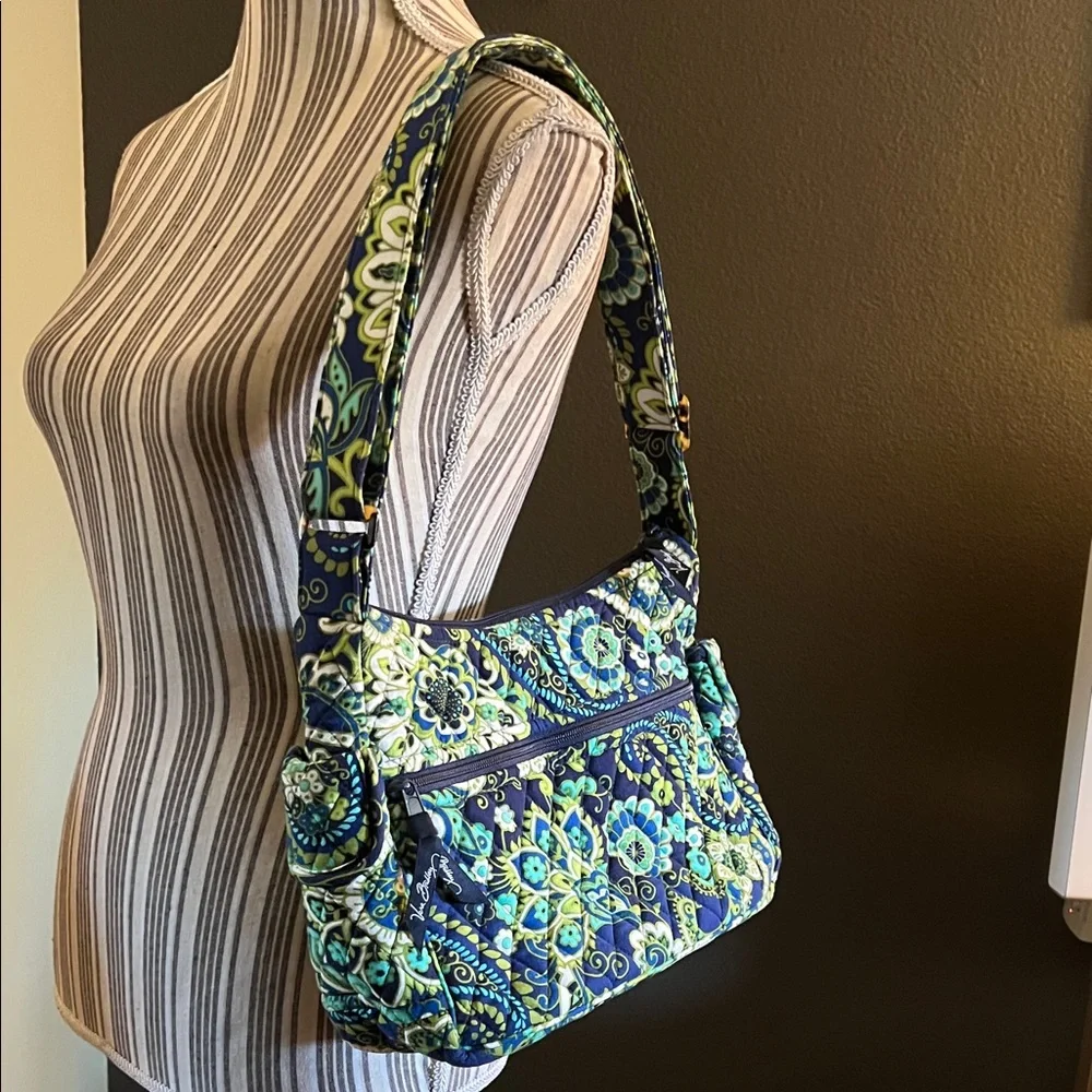 Vera Bradley, Blue and Green Paisley Shoulder Bag, EUC - Picture 3 of 8